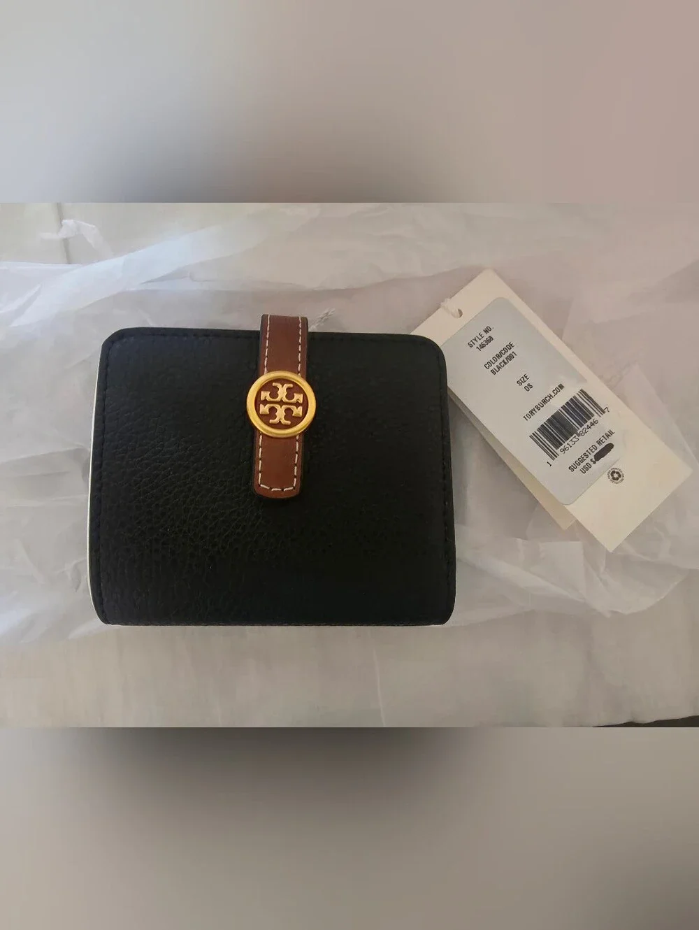 Tory Burch Robinson Pebbled Women Bi-fold Mini Wallet